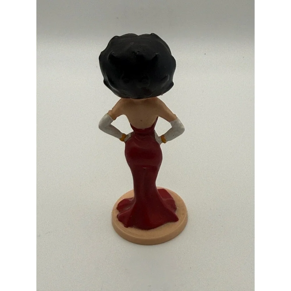 Vintage Betty Boop Figurine Red Dress White Gloves Miniature Collectible 3.25